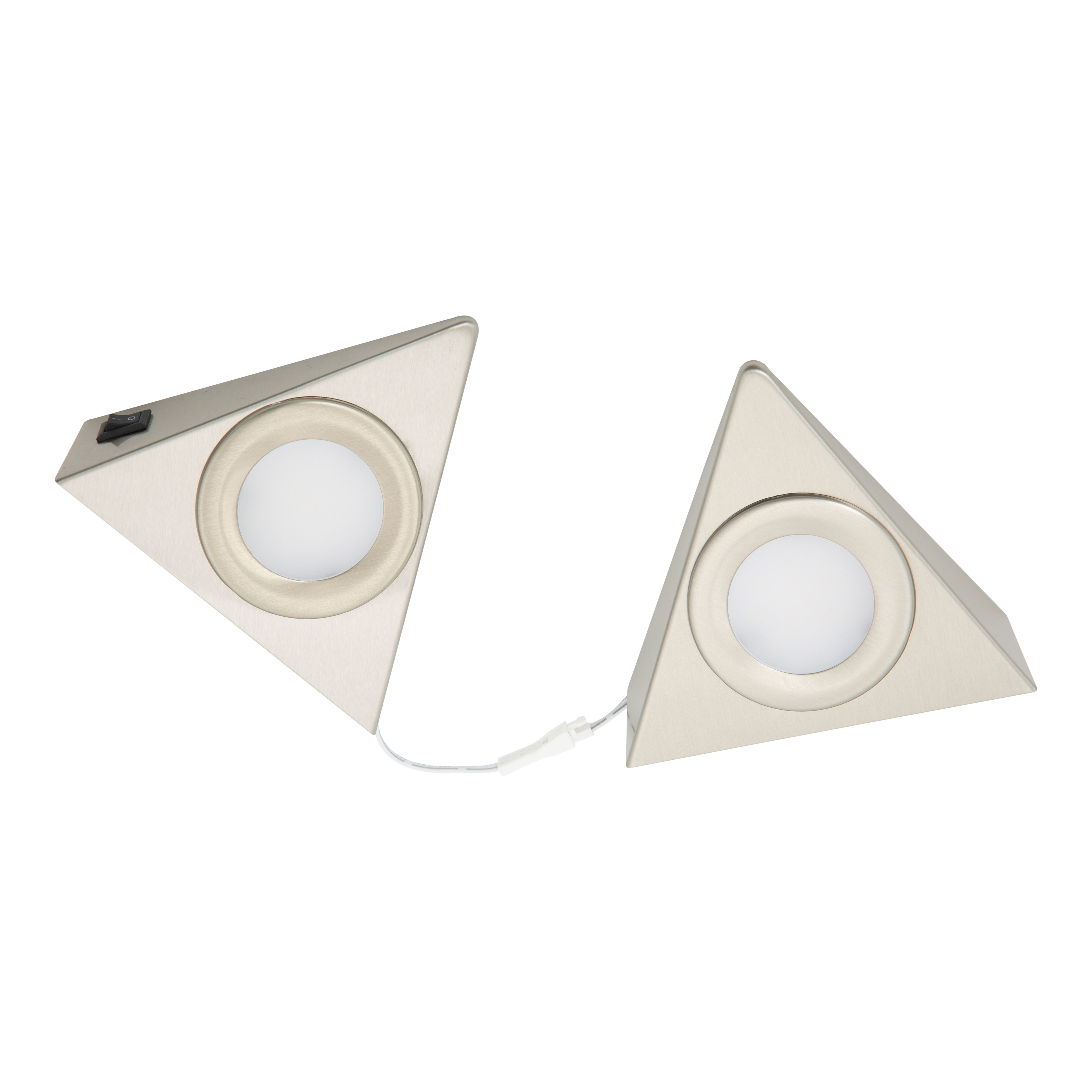 GoodHome Chardin White Silver effect Mains-powered LED Neutral white Under cabinet light IP20 (L)120mm (W)118mm
