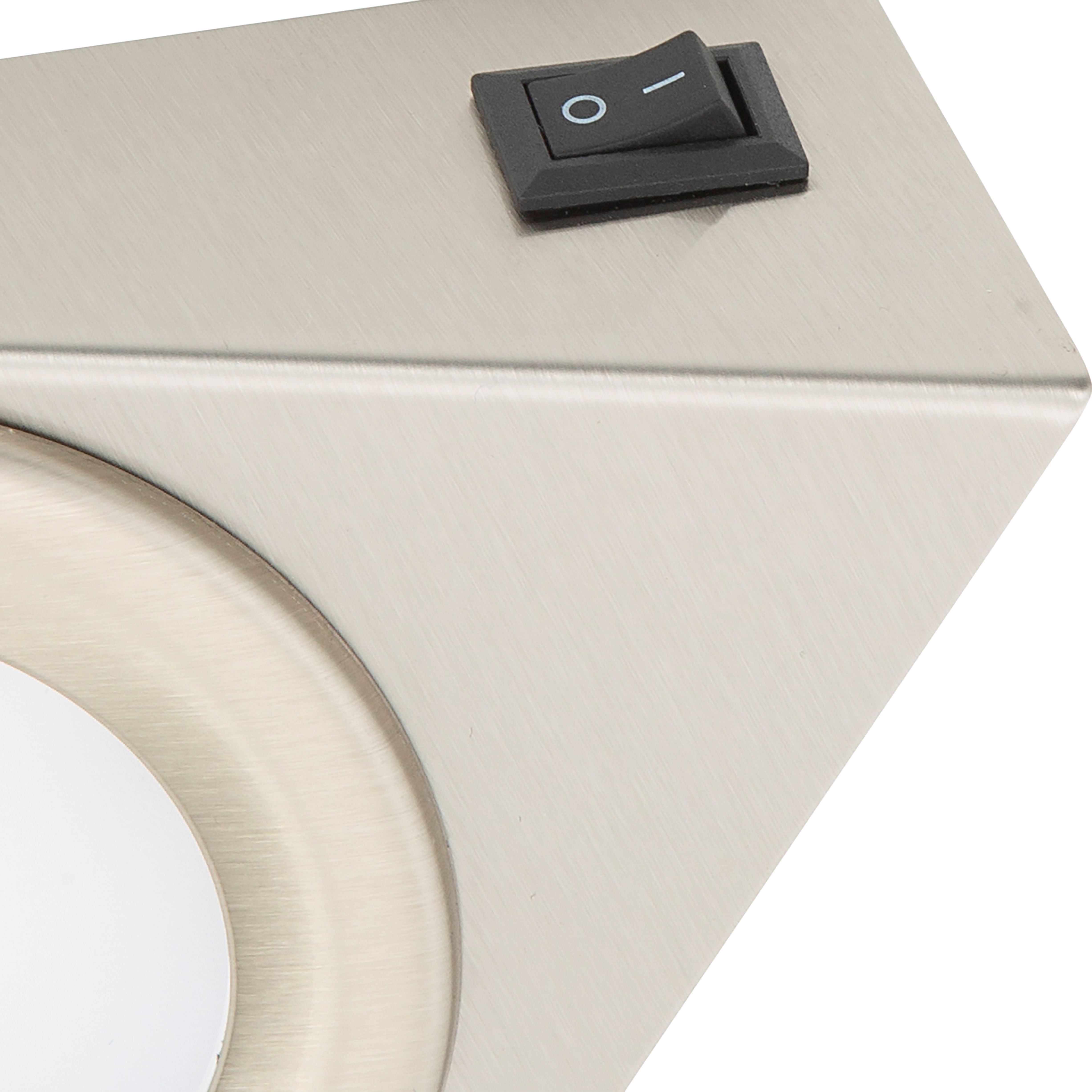 GoodHome Chardin White Silver effect Mains-powered LED Neutral white Under cabinet light IP20 (L)120mm (W)118mm