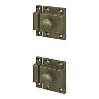 GoodHome Chervil Antique brass effect Kitchen Cabinet Latch Pack of 2 (L)52mm (H)50mm