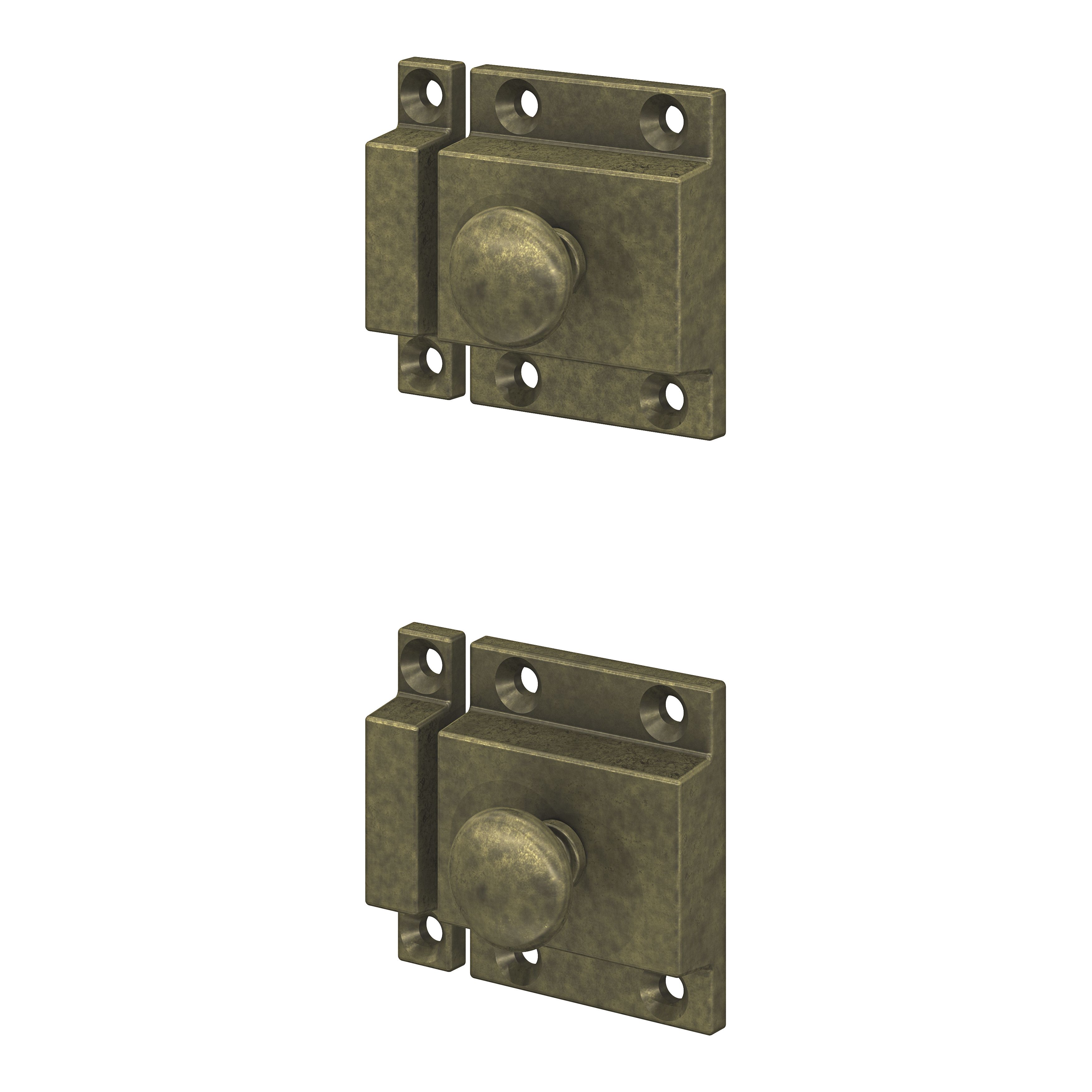 GoodHome Chervil Antique brass effect Kitchen Cabinet Latch Pack of 2 (L)52mm (H)50mm