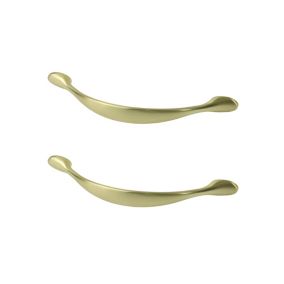 GoodHome Chervil Brass effect Kitchen cabinets Pull Handle (L)158.6mm