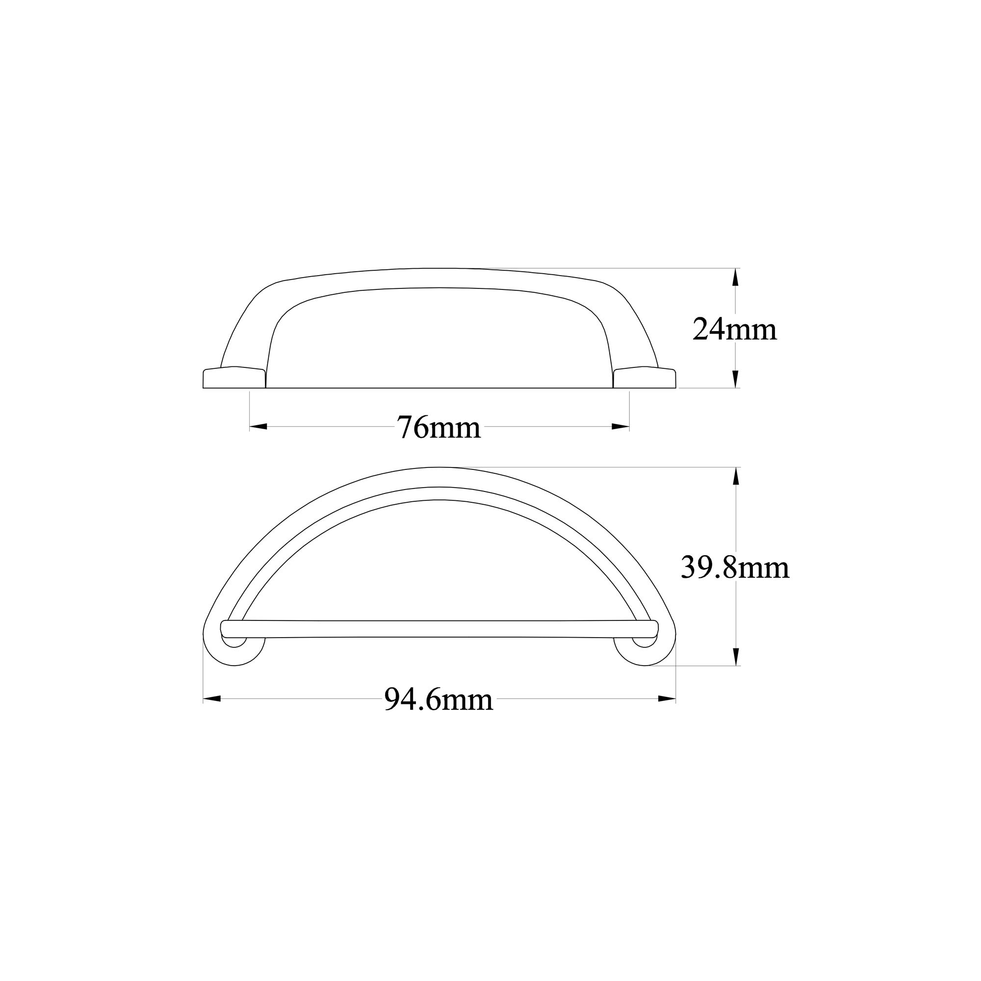 GoodHome Chervil Brass effect Kitchen cabinets Pull Handle (L)94.6mm