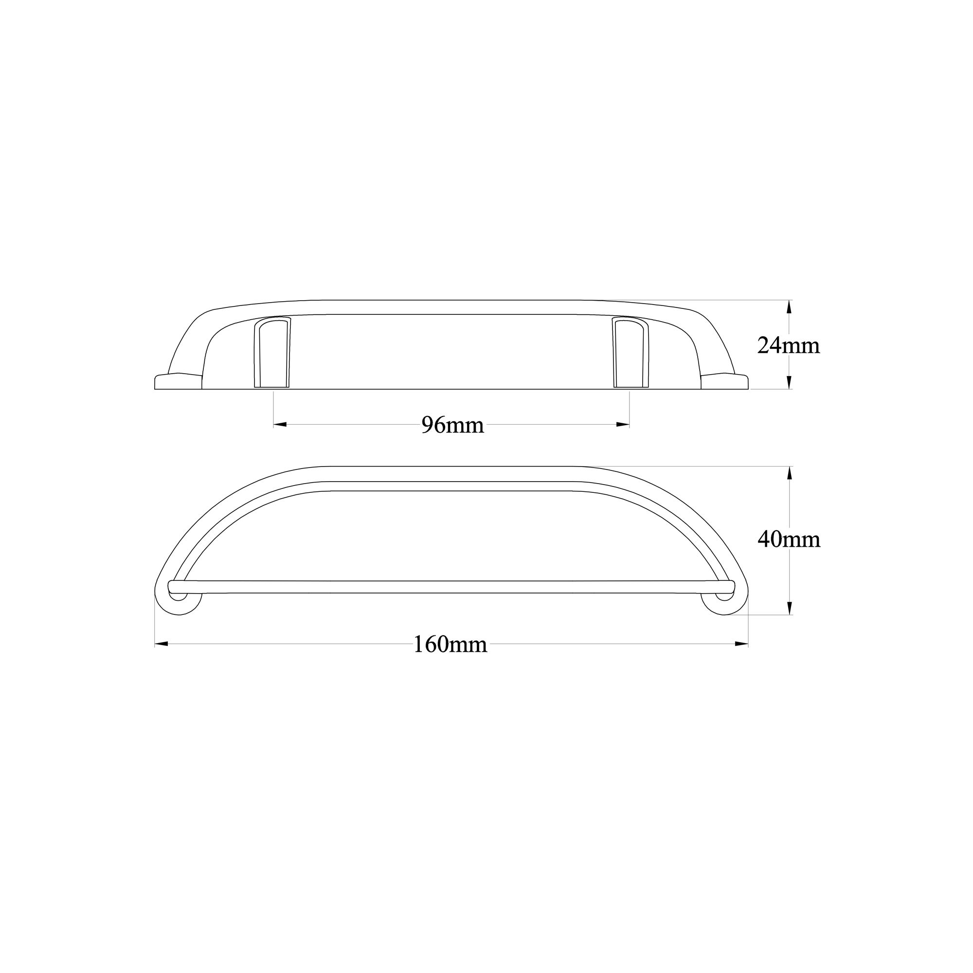 GoodHome Chervil Chrome effect Kitchen cabinets Handle (L)16cm