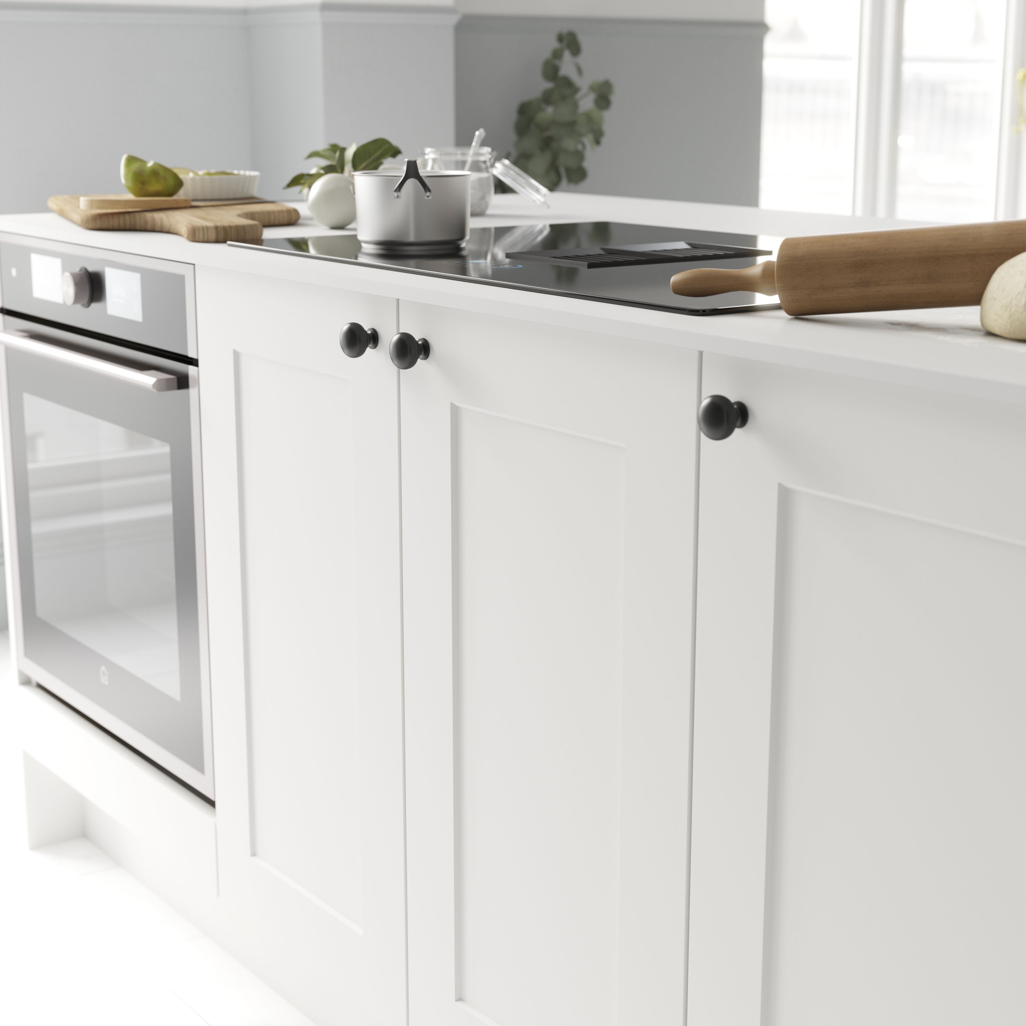 GoodHome Chervil Matt Black Kitchen cabinets Pull handle (L)3.2cm