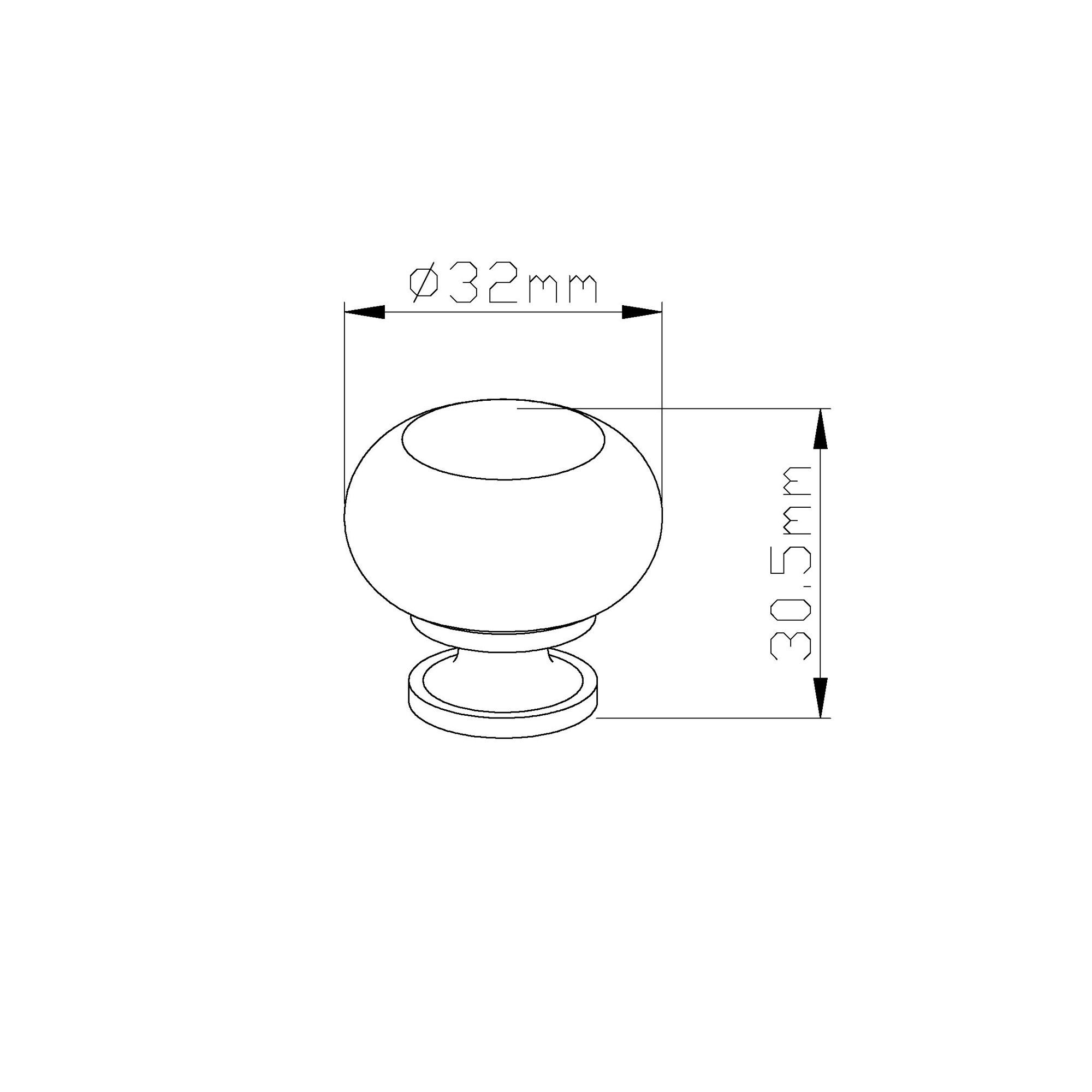 GoodHome Chervil Nickel effect Kitchen cabinets Handle (L)3.2cm