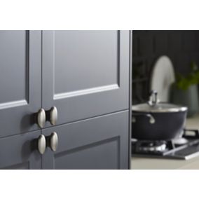 GoodHome Chervil Nickel effect Kitchen cabinets Handle (L)32mm