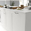 GoodHome Chervil Satin Nickel effect Kitchen cabinets Handle (L)15.86cm