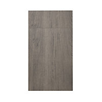 GoodHome Chia Grey oak effect slab Drawerline Cabinet door, (W)400mm (H)715mm (T)18mm
