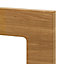 GoodHome Chia Horizontal woodgrain effect slab Tall glazed Cabinet door (W)300mm (H)895mm (T)18mm