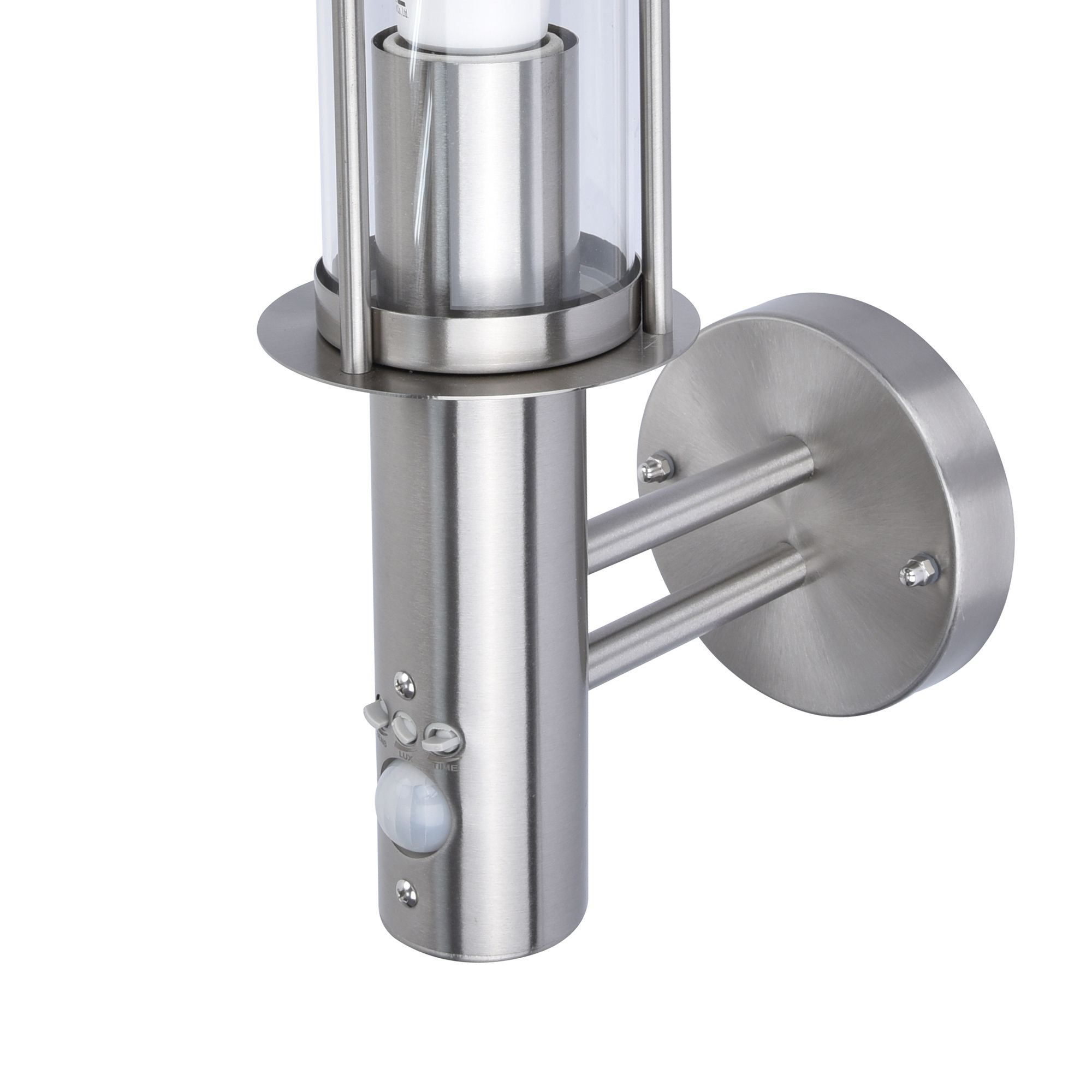 GoodHome Chignik Fixed Stainless steel PIR Motion sensor Outdoor Wall light 60W