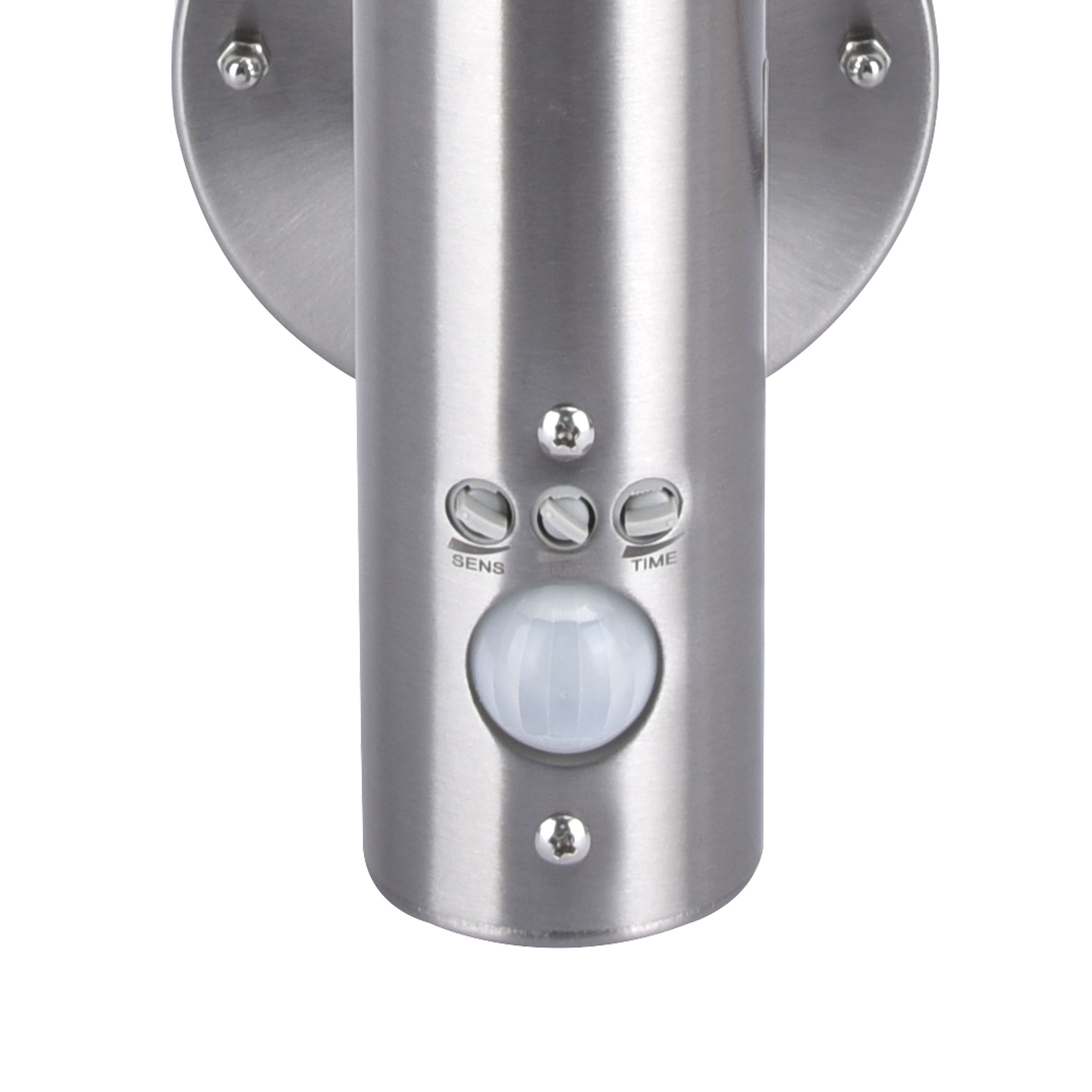 GoodHome Chignik Fixed Stainless steel PIR Motion sensor Outdoor Wall light 60W