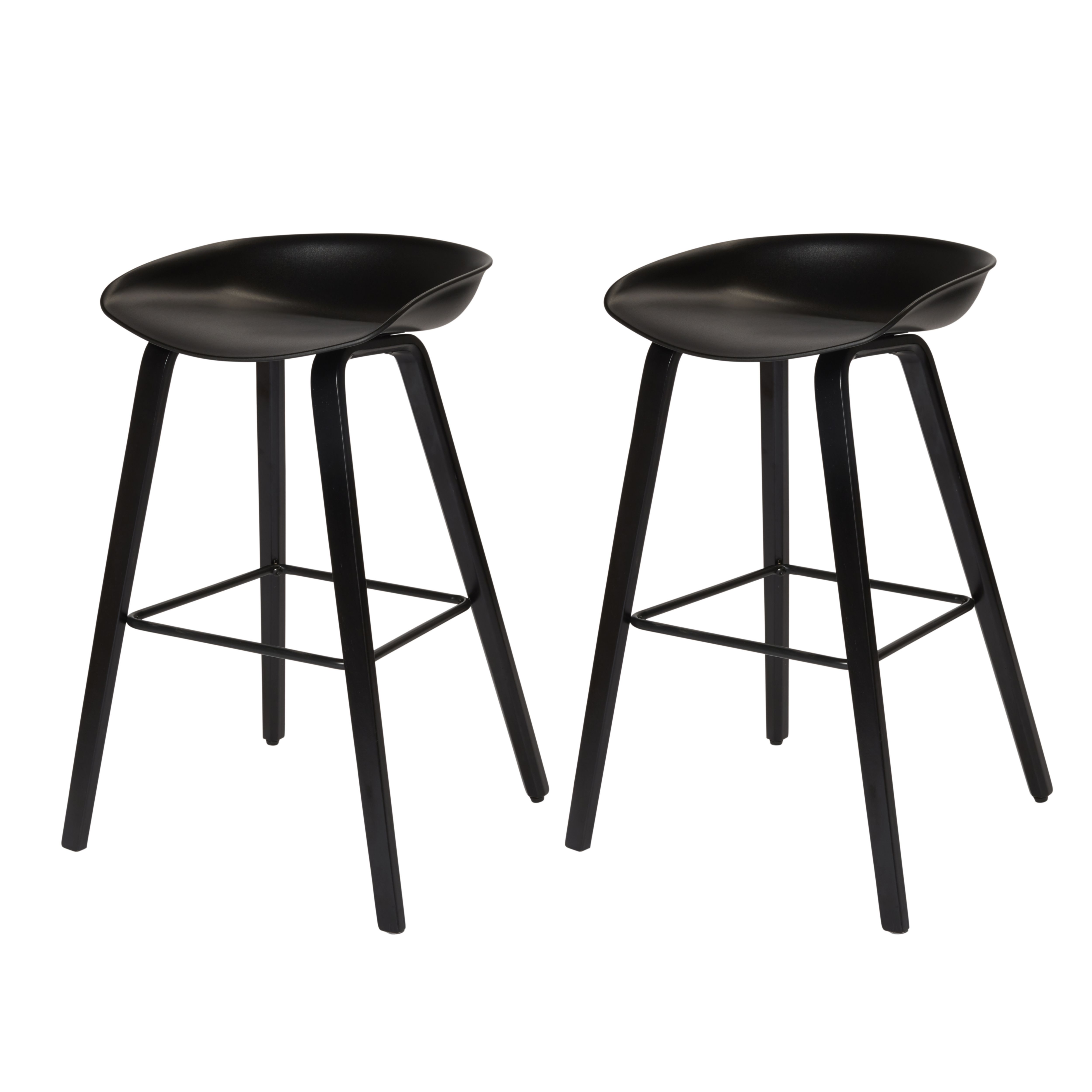 GoodHome Chimayo Black Bar stool Pack of 2