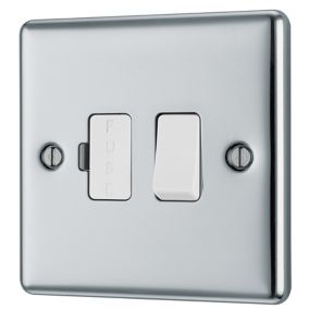 GoodHome Chrome 13A 2 way Raised rounded profile Screwed Switched Fused connection unit