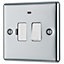GoodHome Chrome 13A 2 way Raised rounded profile Screwed Switched Neon indicator Fused connection unit