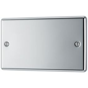 GoodHome Chrome 2 gang Double Blanking plate