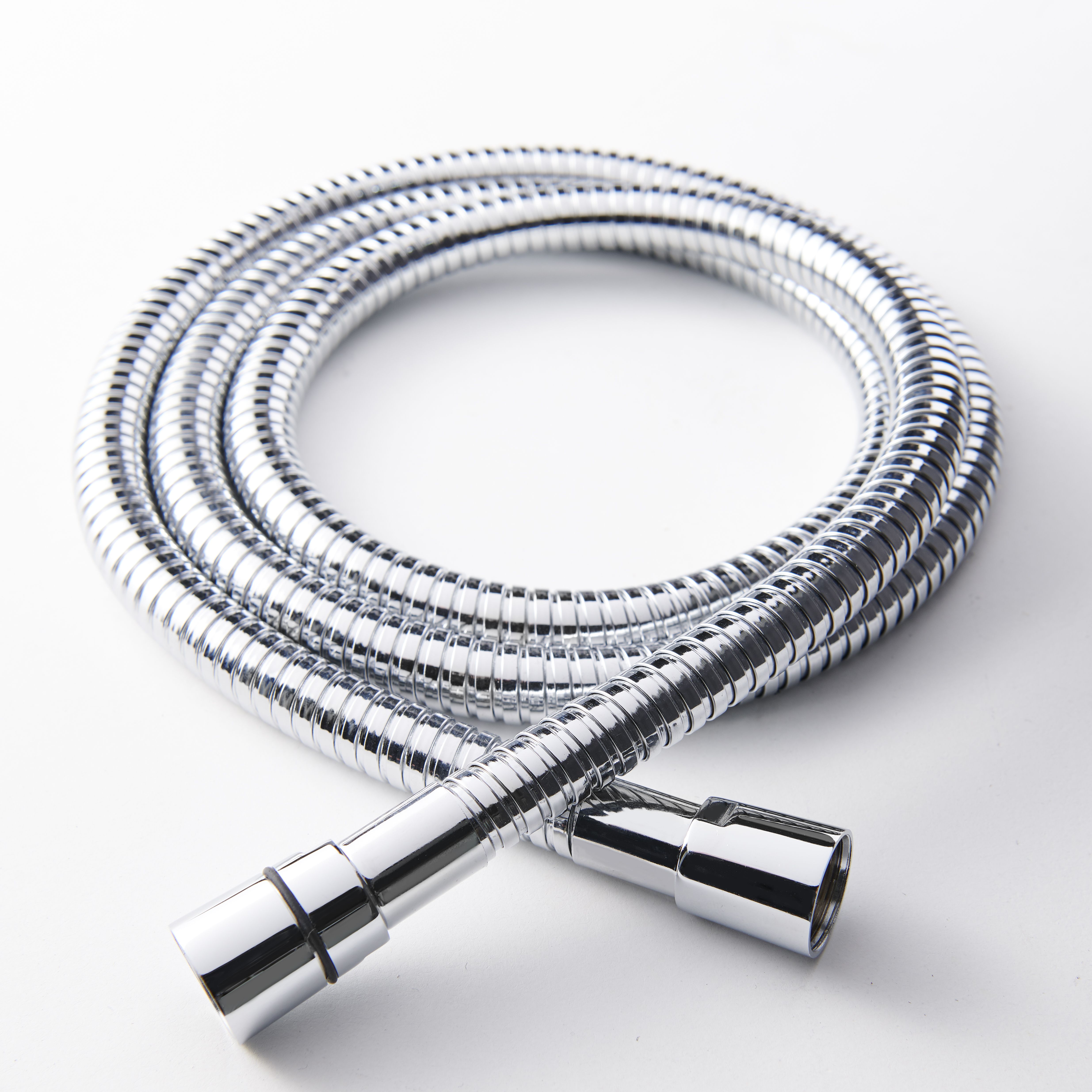 GoodHome Chrome effect Brass & PVC Shower hose, (L)1.5m