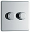 GoodHome Chrome profile Double 2 way 400W Screwless Dimmer switch