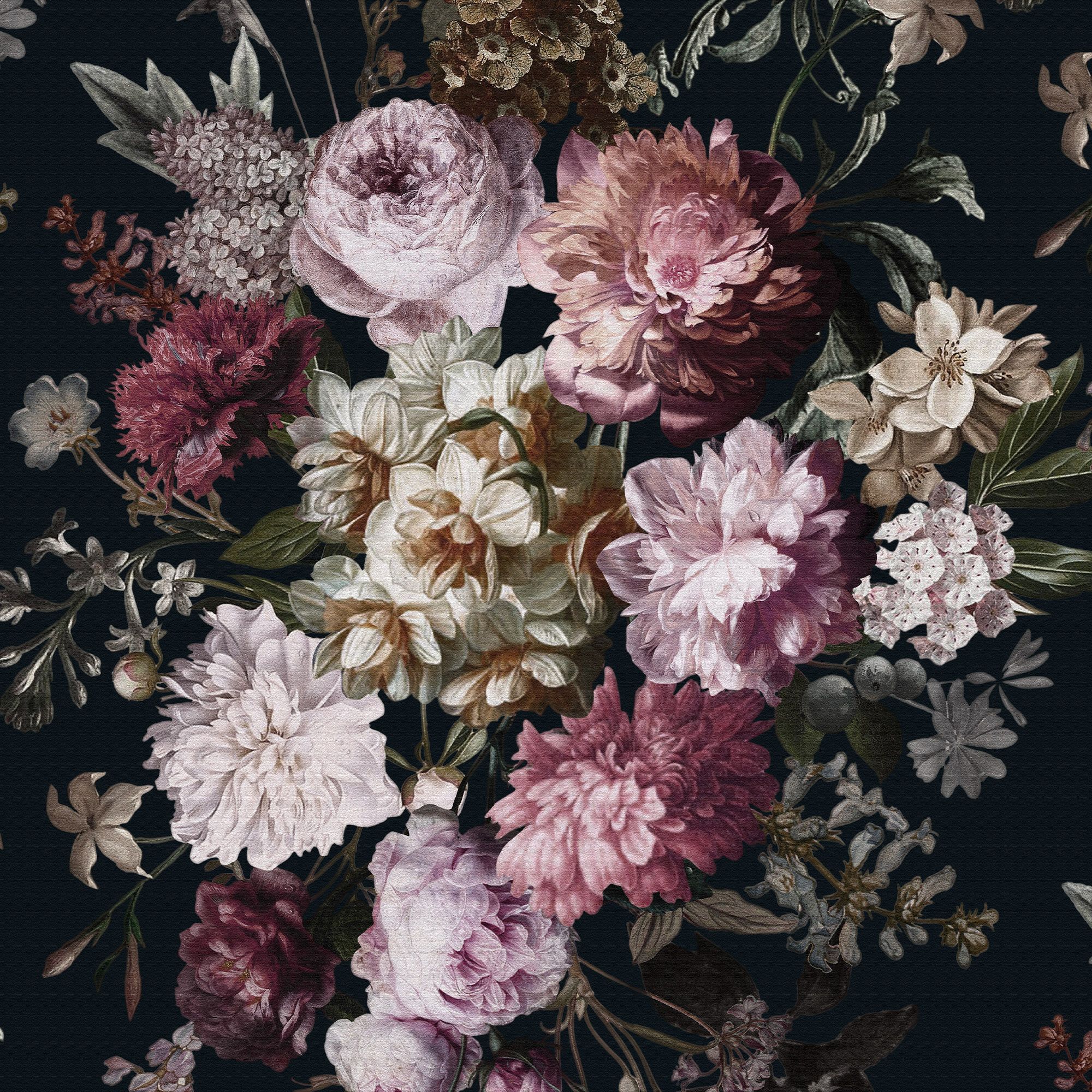 GoodHome Chryso Pink & black Floral Textured Wallpaper Sample