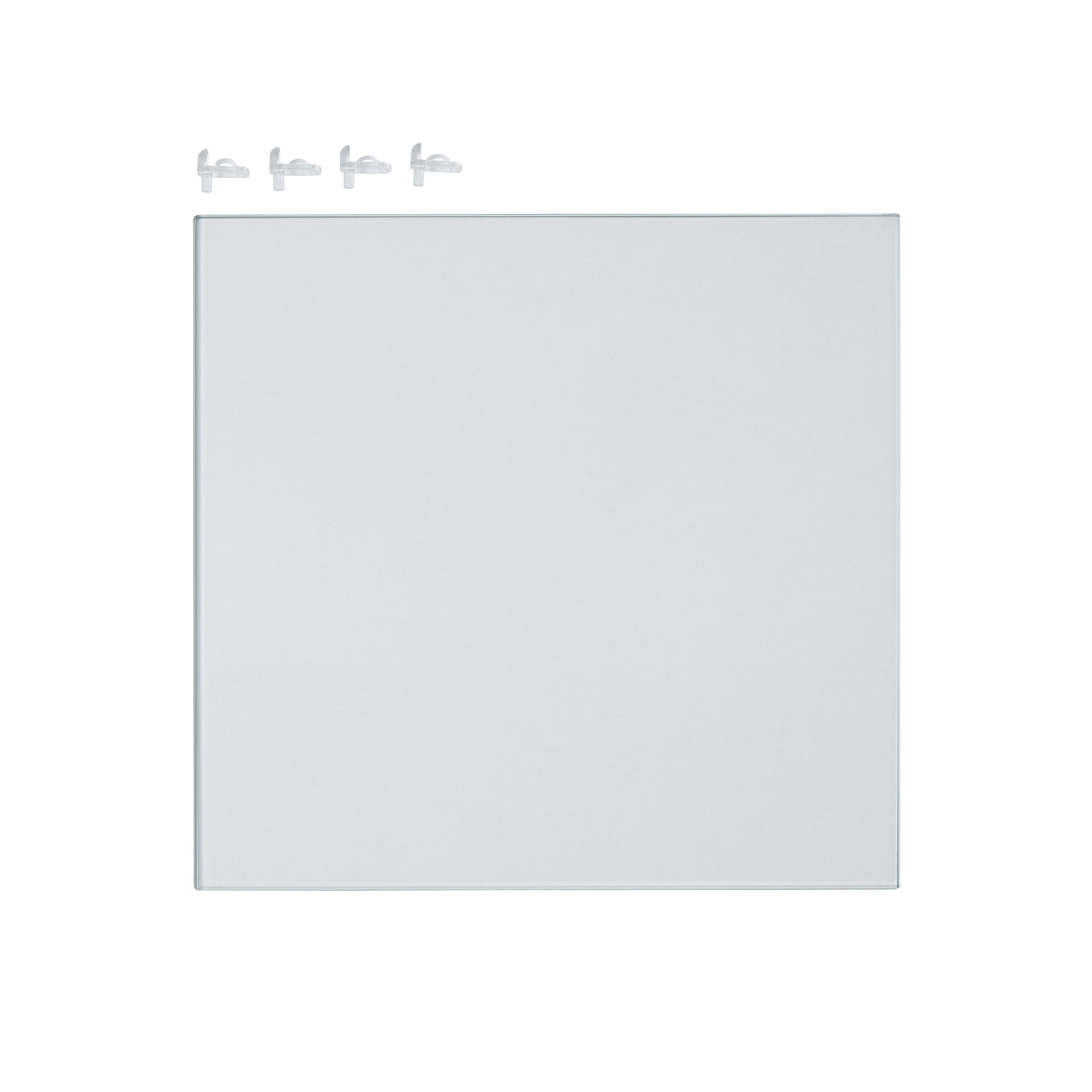 GoodHome Cicely 2 tier Transparent Non-magnetic Polyethylene (PE) & tempered glass Shelf (L)258.5mm, Pack of 2