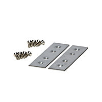 GoodHome Cicely Galvanised Steel Jointing plate (L)160mm (W)25mm, Pack of 2