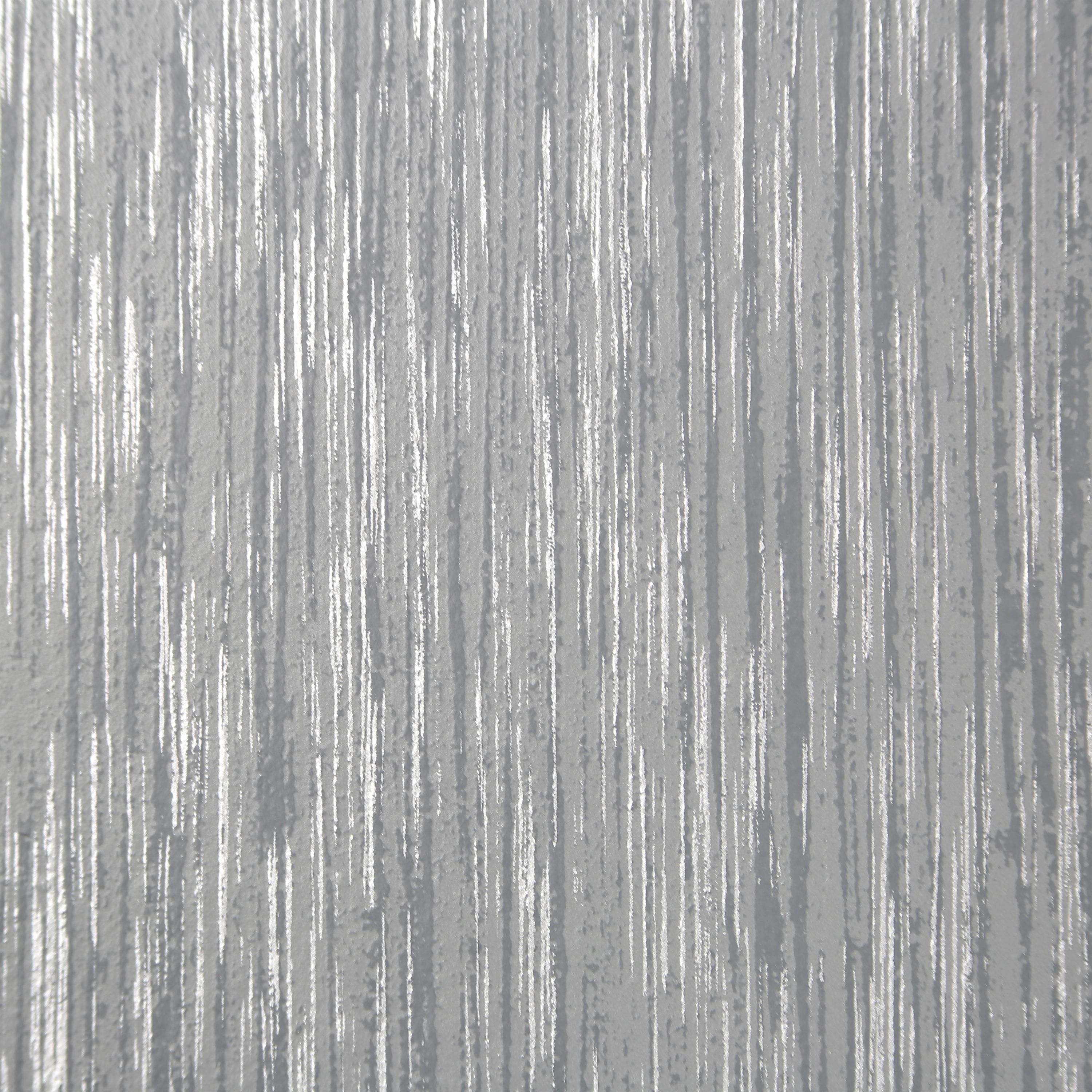 GoodHome Ciral Dark grey Metallic effect Striped Textured Wallpaper