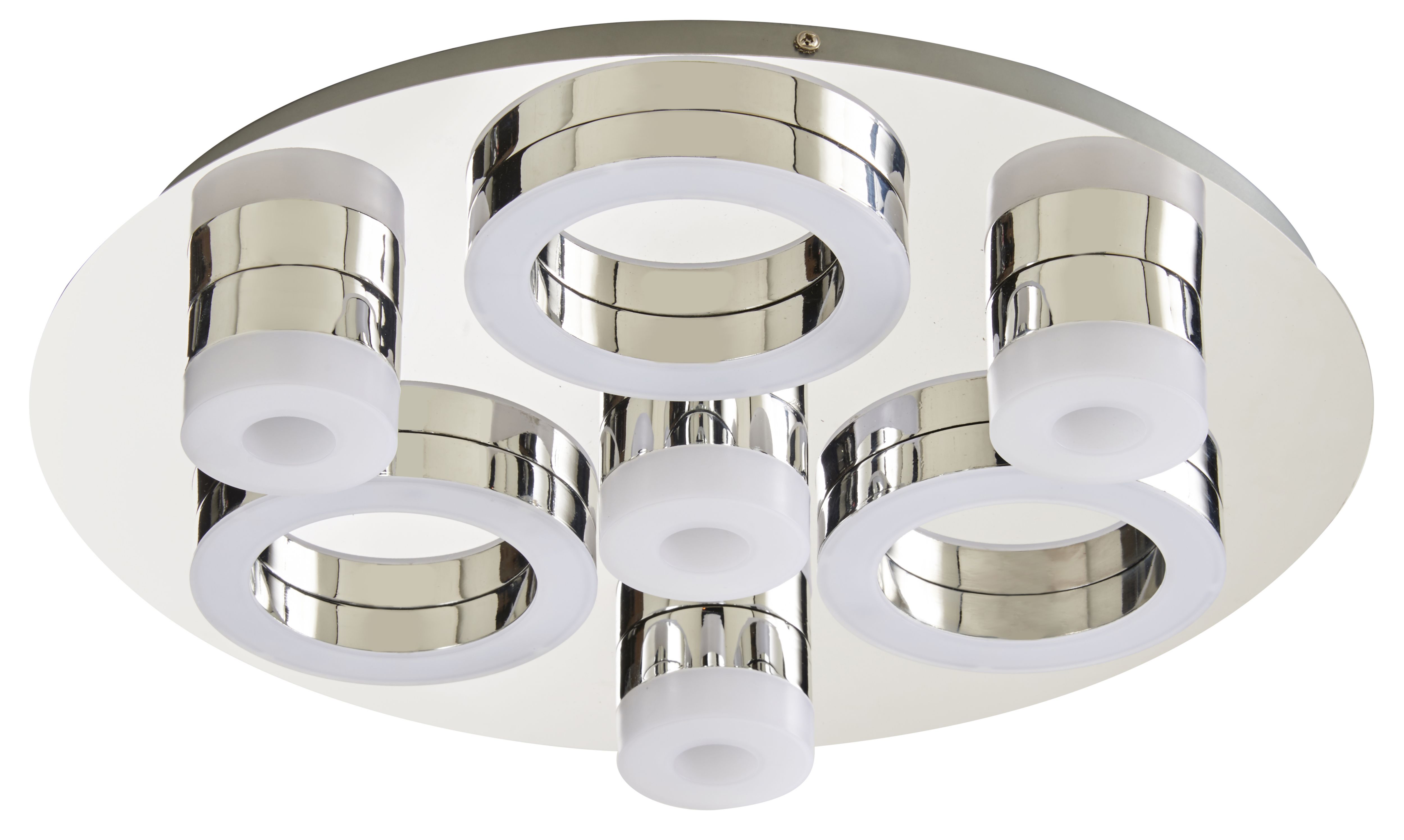GoodHome Circus Round Metal & plastic Chrome effect LED Ceiling light - Refurbished