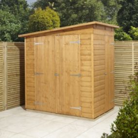 GoodHome Clapperton 6x4ft Pent Dip treated Shiplap Shed with floor - Assembly service included