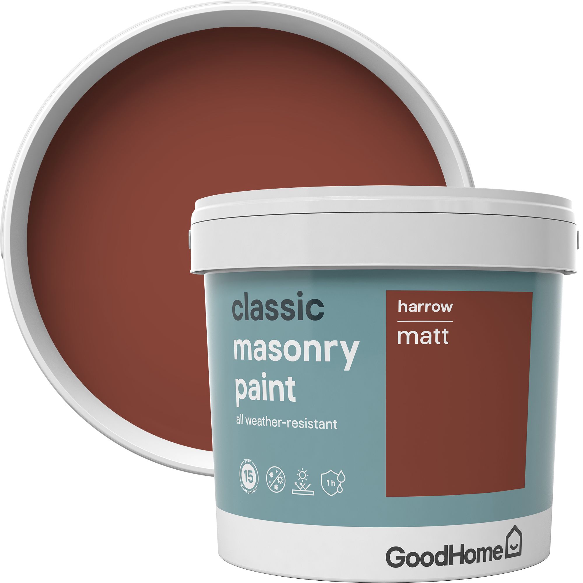 GoodHome Classic Harrow Smooth Matt Masonry paint, 5L Tin Tradepoint