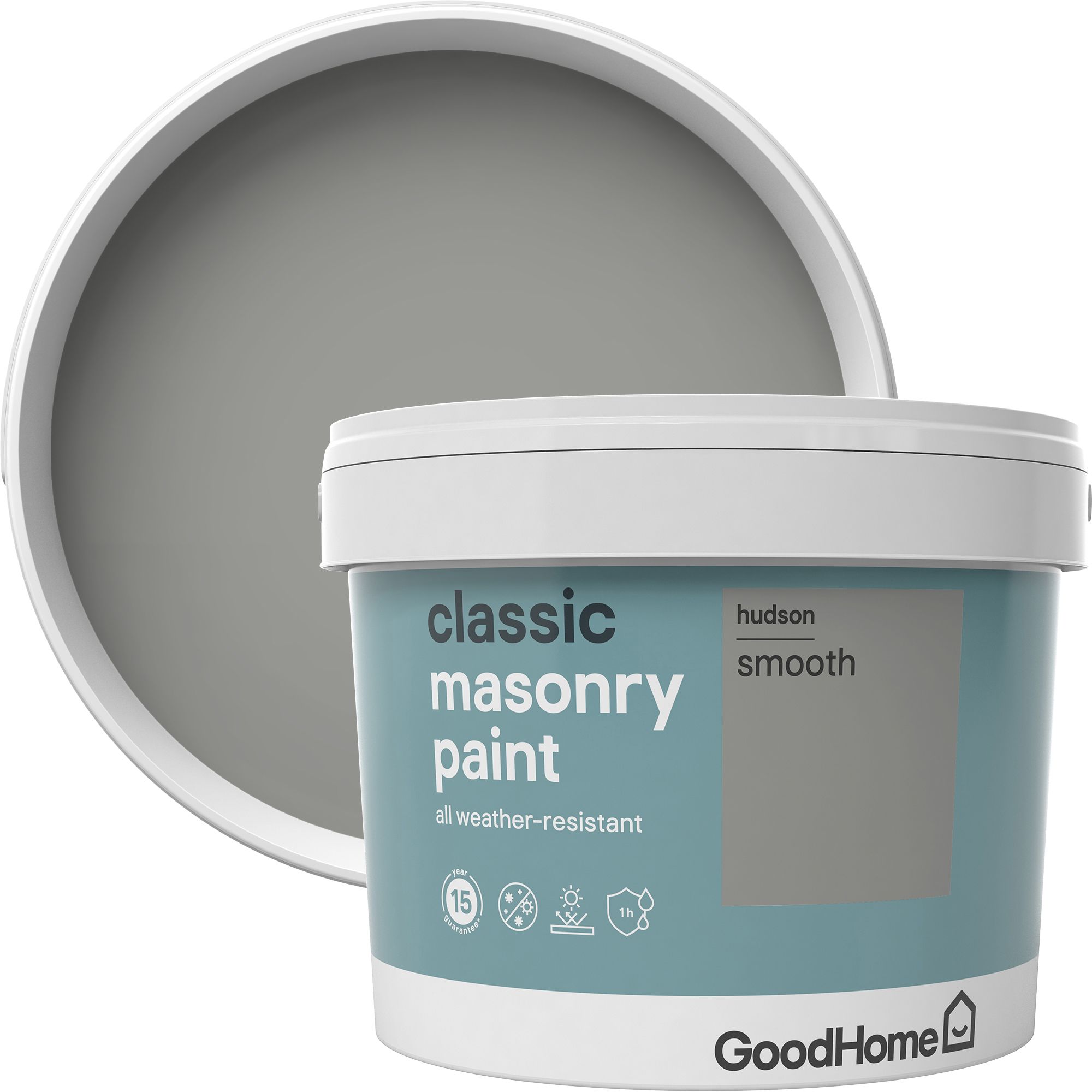 GoodHome Classic Hudson Smooth Matt Masonry paint, 10L Tradepoint