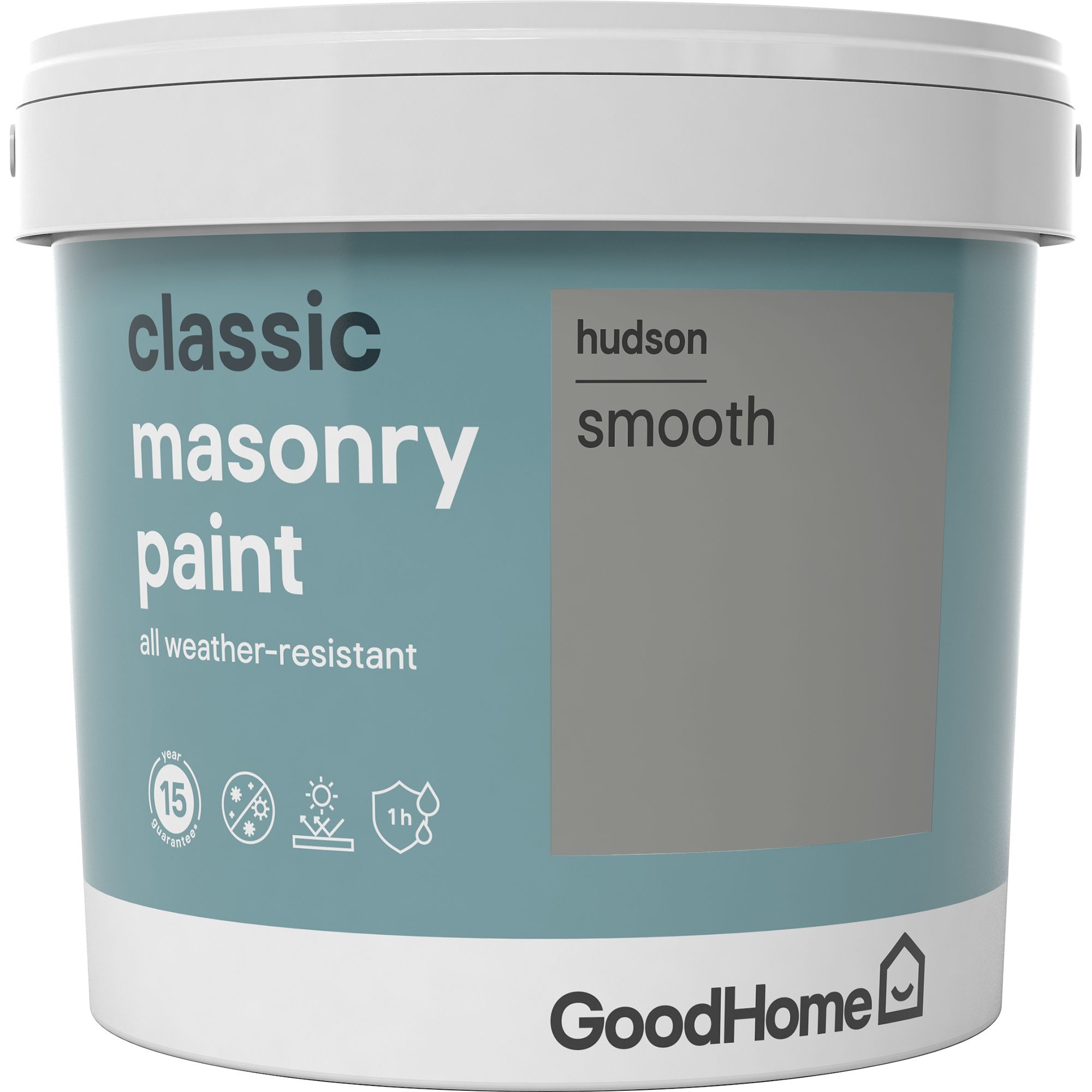 GoodHome Classic Hudson Smooth Matt Masonry paint, 5L