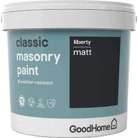 GoodHome Classic Liberty Smooth Matt Masonry paint, 5L Tin