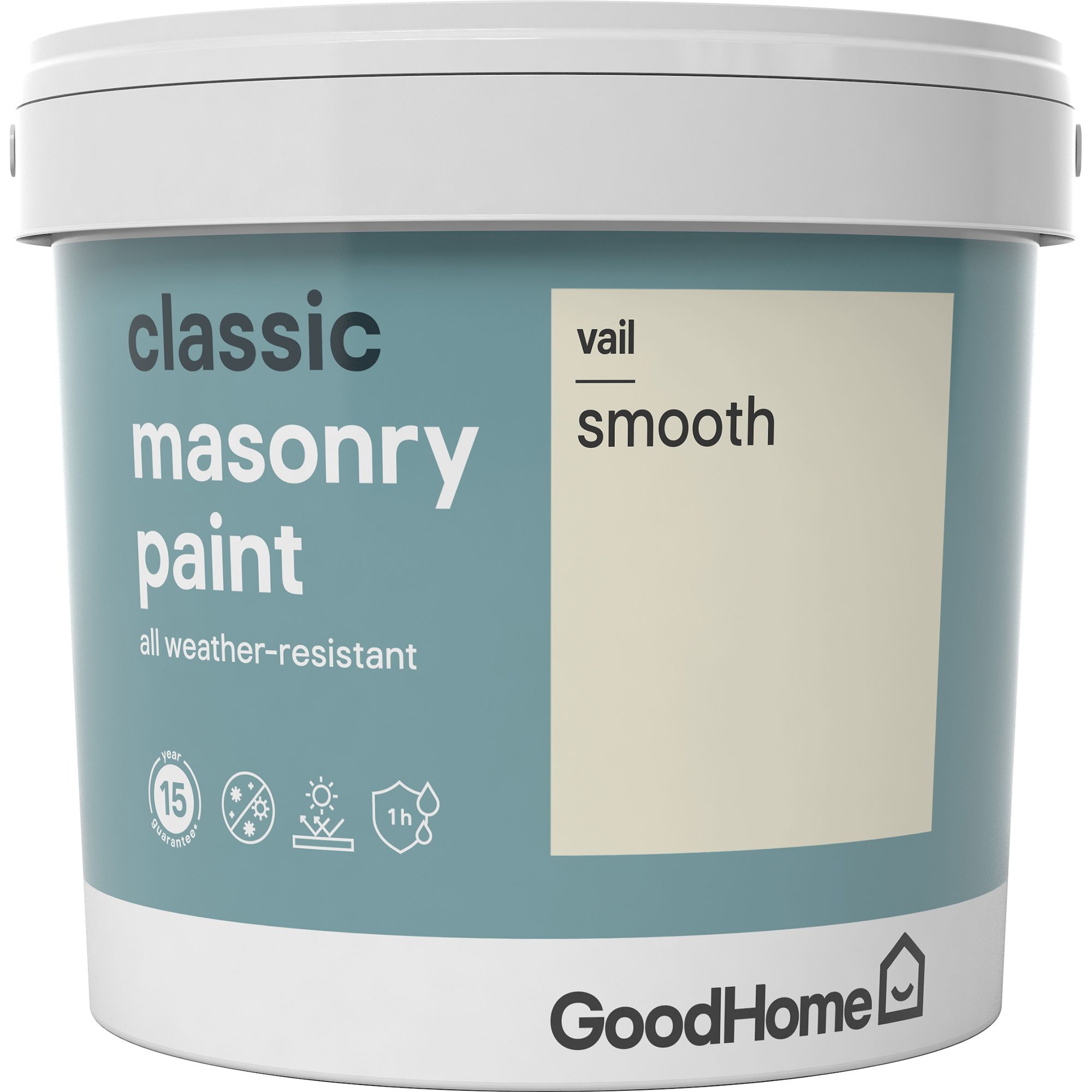 GoodHome Classic Vail Smooth Matt Masonry paint, 5L