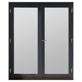GoodHome Clear Double glazed Grey Hardwood Reversible Patio door & frame, (H)2094mm (W)1794mm