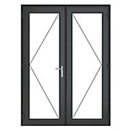 GoodHome Clear Double glazed Grey uPVC External Patio door & frame, (H)2090mm (W)1490mm