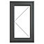 GoodHome Clear Double glazed Grey uPVC Left-handed Window, (H)1190mm (W)610mm