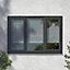 GoodHome Clear Double glazed Grey uPVC LH & RH Window, (H)1040mm (W)1770mm