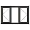 GoodHome Clear Double glazed Grey uPVC LH & RH Window, (H)1190mm (W)1770mm