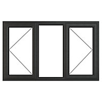 GoodHome Clear Double glazed Grey uPVC LH & RH Window, (H)965mm (W)1770mm