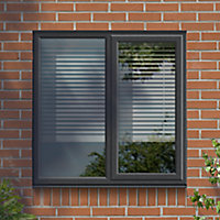 GoodHome Clear Double glazed Grey uPVC RH Window, (H)965mm (W)1190mm