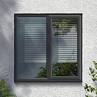 GoodHome Clear Double glazed Grey uPVC RH Window, (H)965mm (W)1190mm