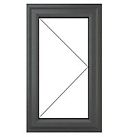 GoodHome Clear Double glazed Grey uPVC Right-handed Window, (H)820mm (W)610mm