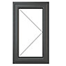 GoodHome Clear Double glazed Grey uPVC Right-handed Window, (H)820mm (W)610mm