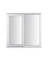 GoodHome Clear Double glazed White Left-handed Window, (H)1045mm (W)1195mm