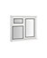 GoodHome Clear Double glazed White Right-handed Top hung Window, (H)1195mm (W)1195mm