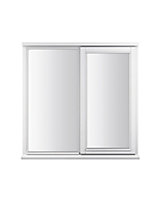 GoodHome Clear Double glazed White Right-handed Window, (H)895mm (W)1195mm
