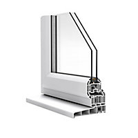 GoodHome Clear Double glazed White uPVC RH Window, (H)1040mm (W)1190mm