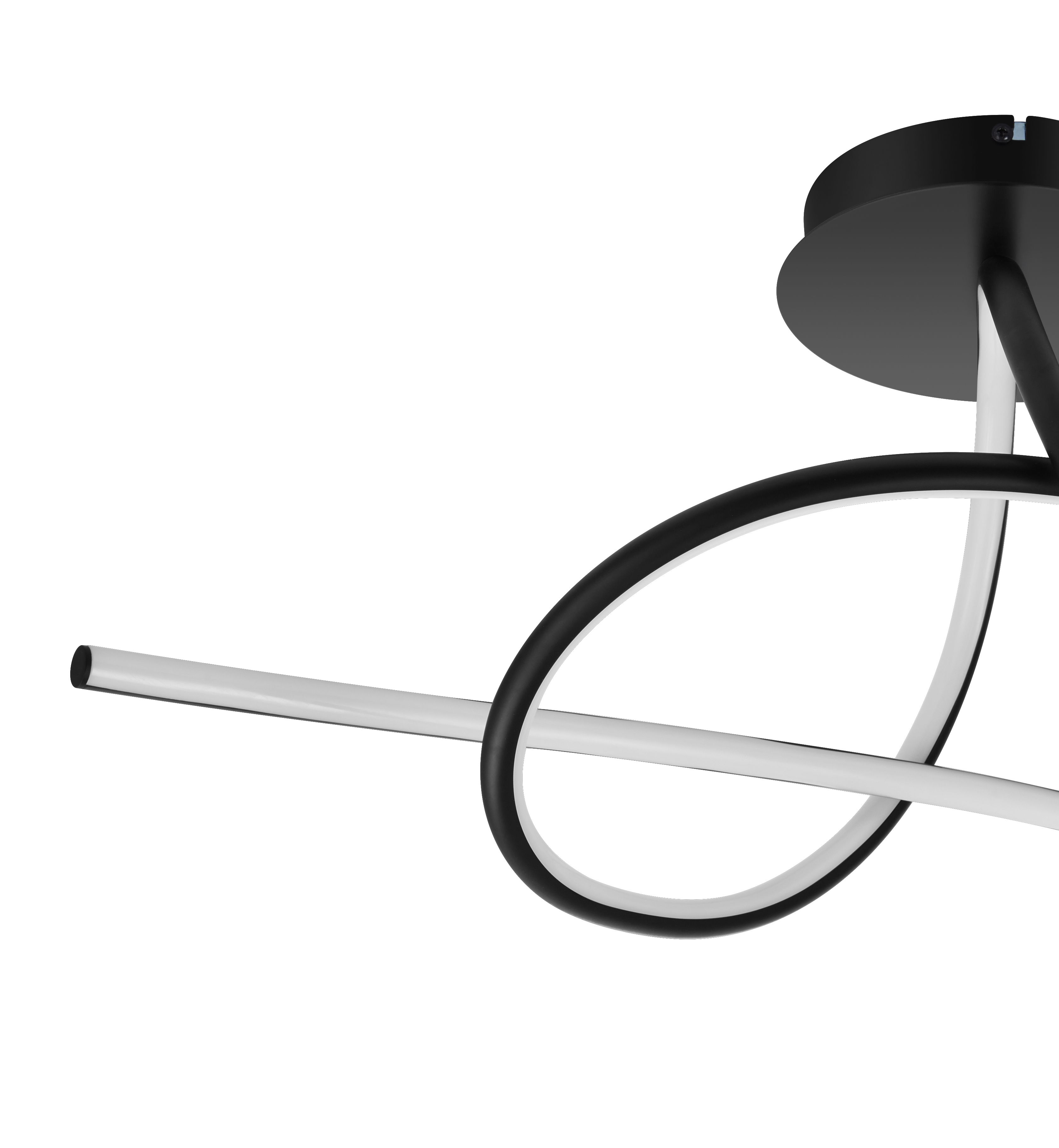 GoodHome Cleve Matt Metal & plastic Black LED Ceiling light