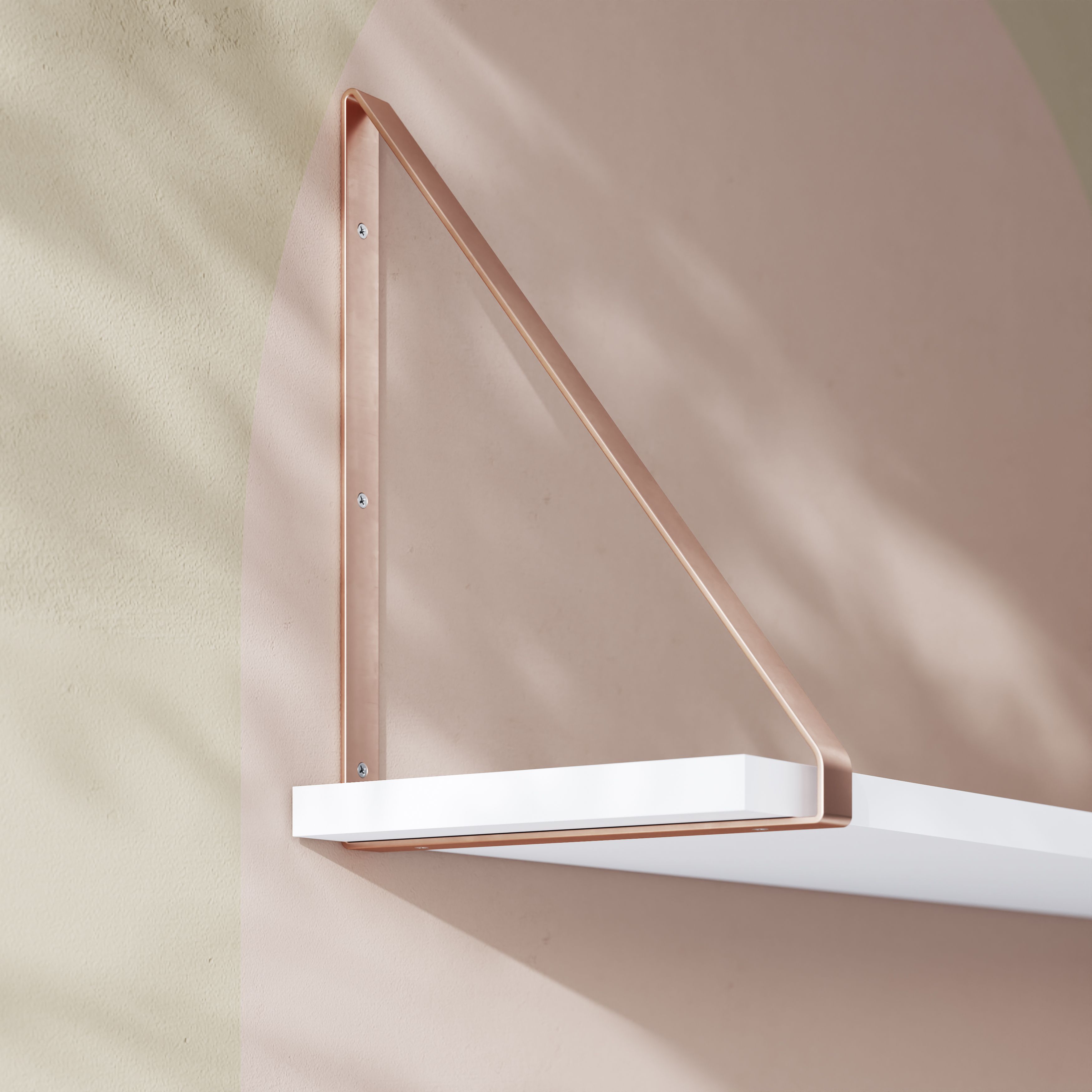 GoodHome Clever Copper effect Steel Shelving bracket (H)280mm (D)200mm