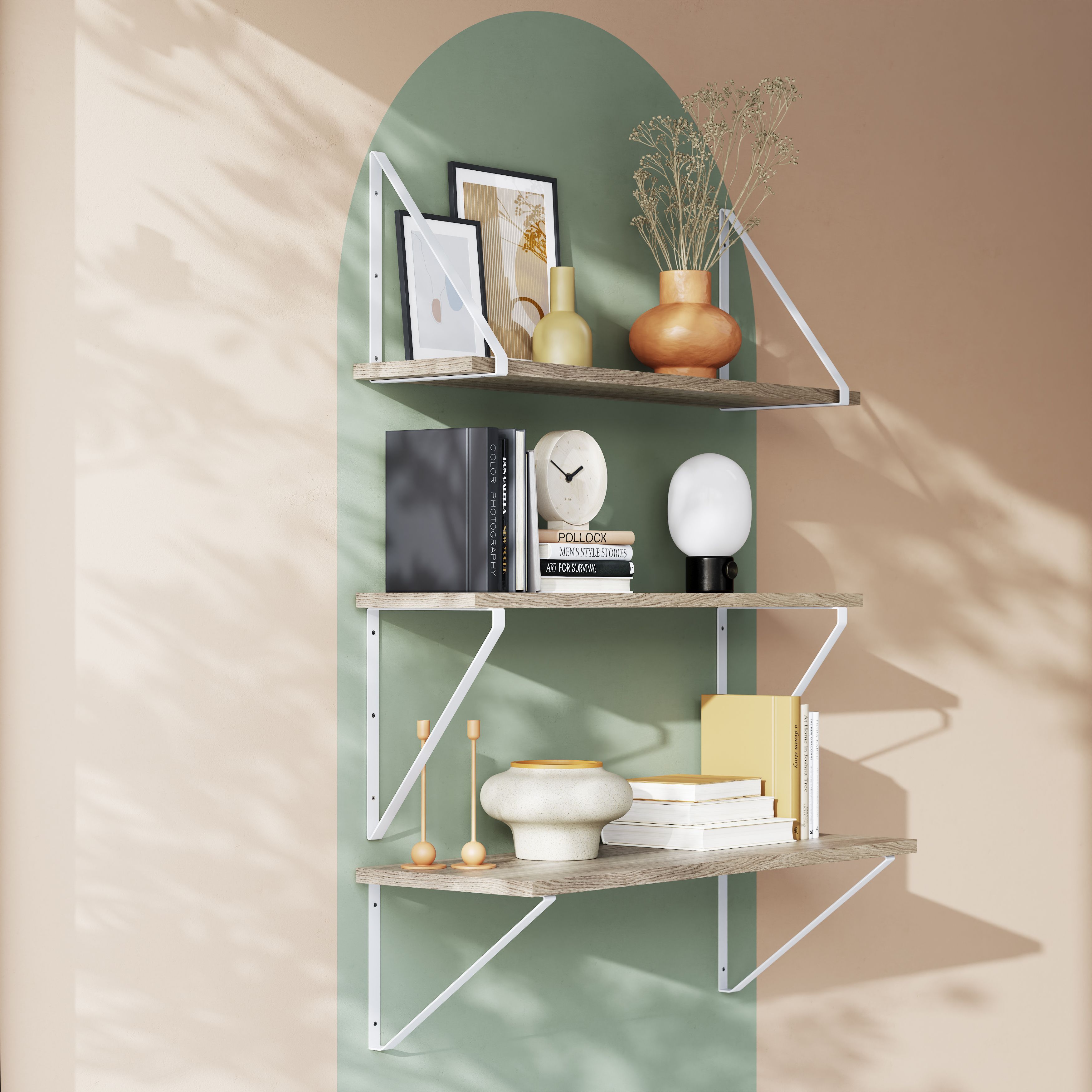 GoodHome Clever White Steel Shelving bracket (H)280mm (D)200mm