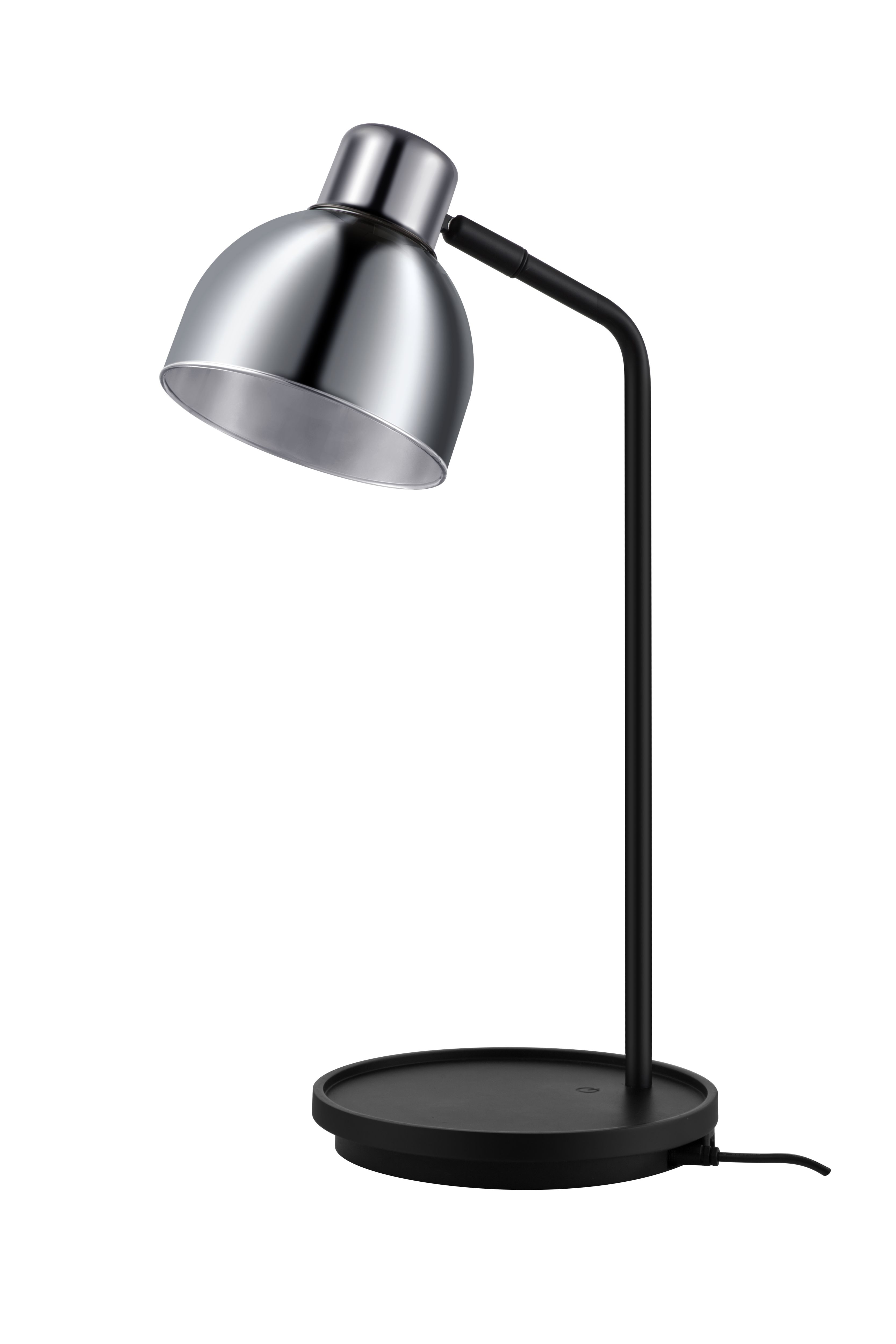 GoodHome Clitheroe Matt Black Integrated LED Straight Table lamp